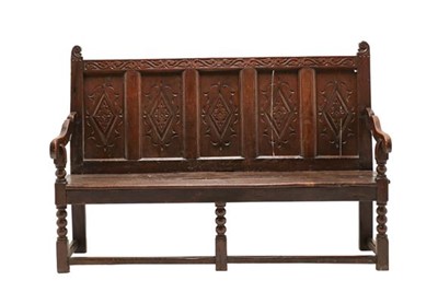 Lot 817 - ^ An Early 18th Century Joined Oak Settle, the...