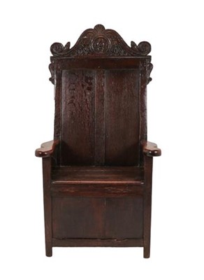 Lot 820 - ^ An Early 18th Century Joined Oak Armchair,...