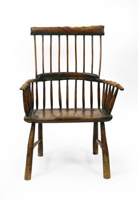 Lot 856 - A West Country Primitive Style Armchair,...