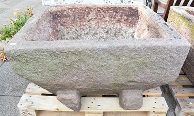 Lot 878 - ~ A Granite Garden Trough, of rectangular form,...