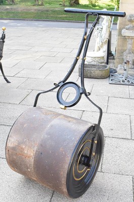 Lot 882 - A Large Metal Garden Roller, repainted black...