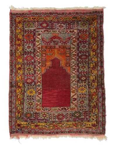 Lot 531 - Anatolian Prayer Rug, circa 1900 The crimson...
