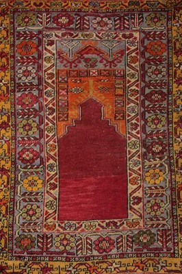 Lot 531 - Anatolian Prayer Rug, circa 1900 The crimson...