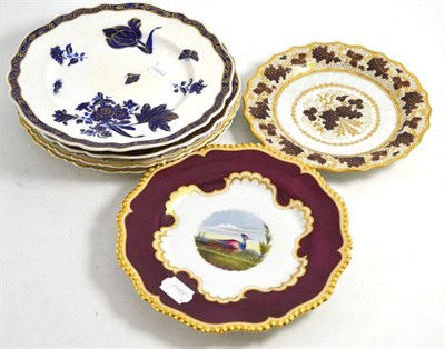 Lot 175 - Flight Barr Worcester plate, another and four other plates