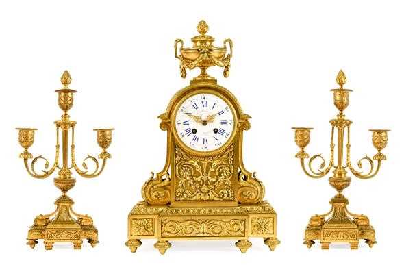 Lot 568 - A French Ormolu Striking Mantel Clock with...