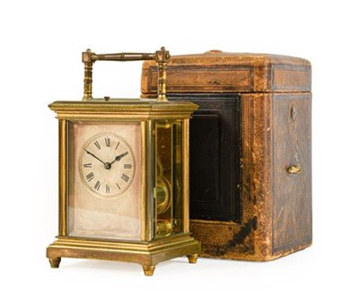 Lot 579 - A Brass Striking and Repeating Carriage Clock,...
