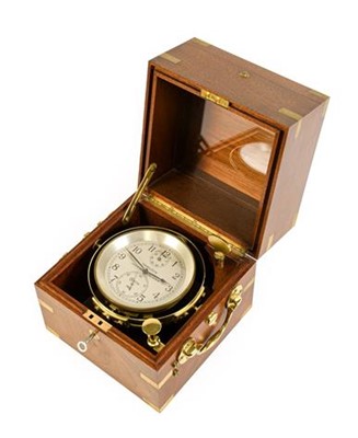 Lot 581 - A Mahogany Two Day Marine Chronometer, signed...