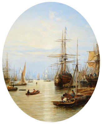 Lot 464 - Francis Maltino (fl 1847-1867) Ships docking...
