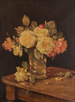 Lot 439 - Owen Bowen ROI (1873-1967) Still life of roses...