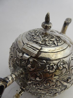 Lot 2110 - A Dutch Silver Teapot and Cream-Jug, Maker's...