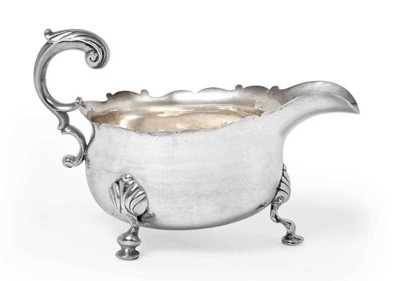 Lot 2014 - A George II Silver Sauceboat, Maker's Mark...