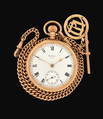Lot 2127 - A 9 Carat Gold Open Faced Pocket Watch, signed...