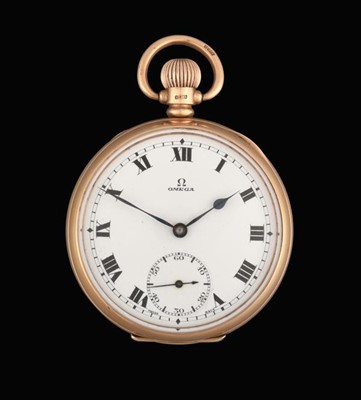 Lot 2181 - A 9 Carat Gold Open Faced Pocket Watch, signed...