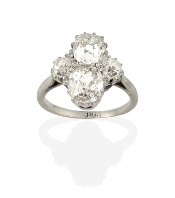 Lot 2193 - A Diamond Ring, the old cut diamonds arranged...