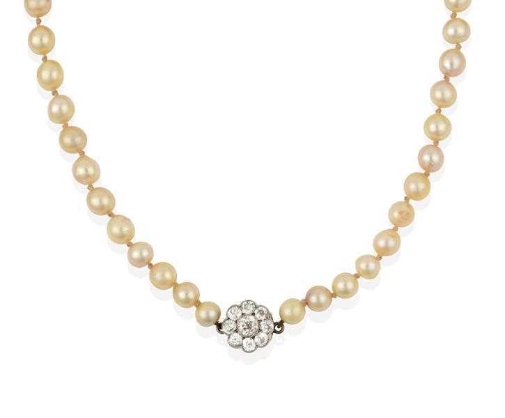 Lot 2195 - A Cultured Pearl Necklace, the fifty