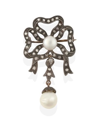 Lot 2205 - A Late 19th Century Pearl and Diamond Brooch,...