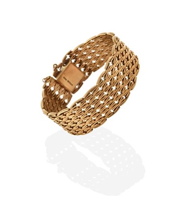 Lot 2236 - A 9 Carat Gold Fancy Link Bracelet, formed of...