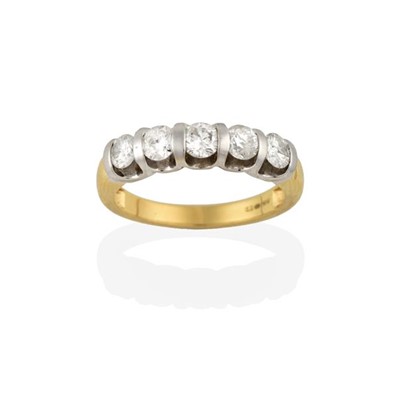 Lot 2263 - An 18 Carat Gold Diamond Five Stone Ring, the...