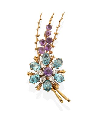 Lot 2276 - A 9 Carat Gold Blue Zircon, Amethyst and...