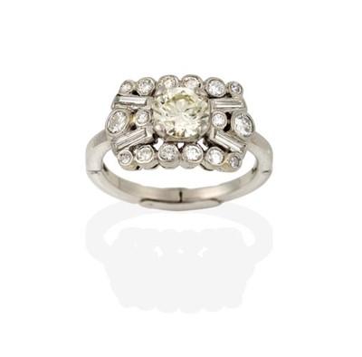 Lot 2292 - A Diamond Cluster Ring, the central round...