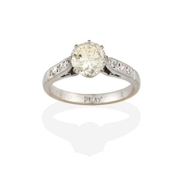Lot 2308 - A Diamond Solitaire Ring, the round brilliant...