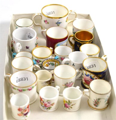 Lot 214 - Various miniature cups and loving cups including Minton, Coalport, Spode etc