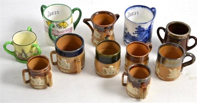 Lot 215 - Various Royal Doulton and Doulton Lambeth miniature cups and tygs (11)