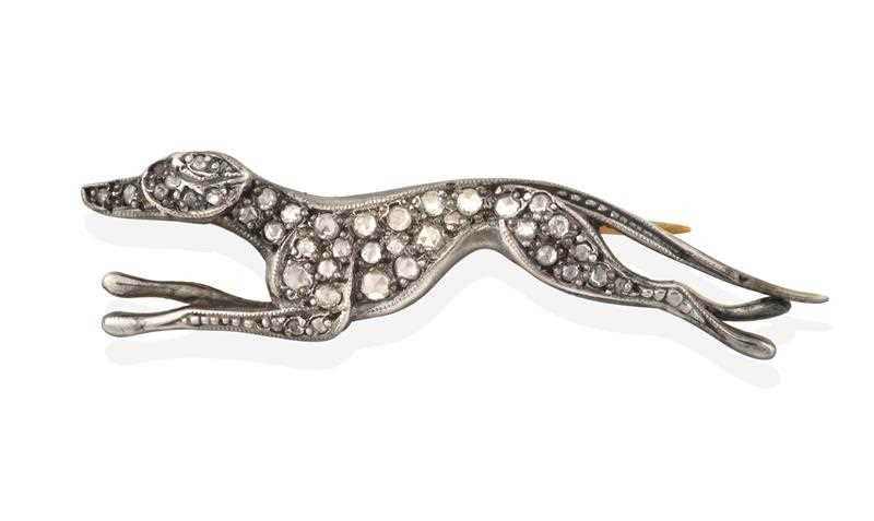 Lot 2320 - A Diamond Greyhound Brooch, realistically...