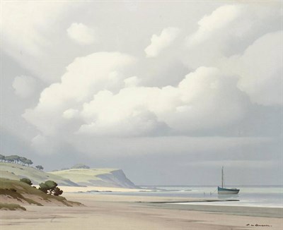 Lot 828 - Pierre de Clausade (1910-1976) French  "Seascape of the Brittany coast " Signed, inscribed...