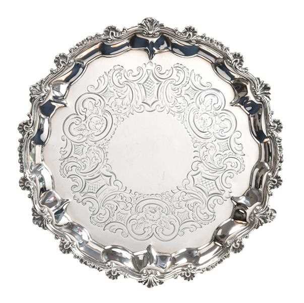 Lot 2041 - A George III and Later Silver Waiter, Probably...