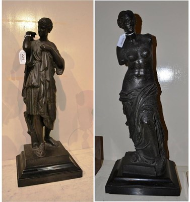 Lot 224 - Pair of classical maiden spelter figures