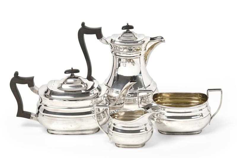 Lot 2078 - A George V Four-Piece Silver Tea-Service, by...