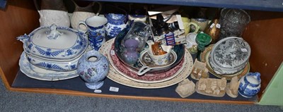 Lot 232 - A quantity of glass and ceramics including meat dishes, tureens, vases, Lilliput lane etc