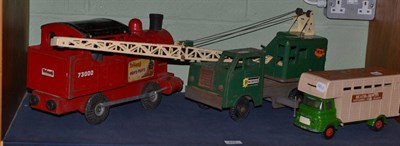 Lot 247 - Triang diecast horsebox, Triang locomotive and Marx Crane