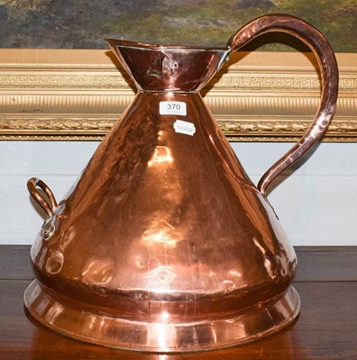 Lot 370 - A Victorian copper four gallon measure