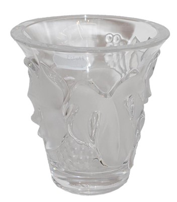 Lot 172 - A Lalique crystal Samur clear and frosted vase,...