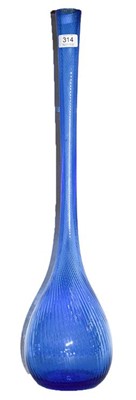 Lot 314 - A Daum blue glass solifleur vase, ribbed body,...