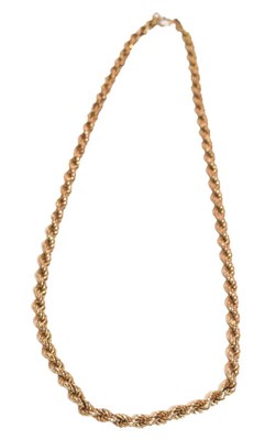 Lot 229 - A 9 carat gold rope twist necklace, length 41cm