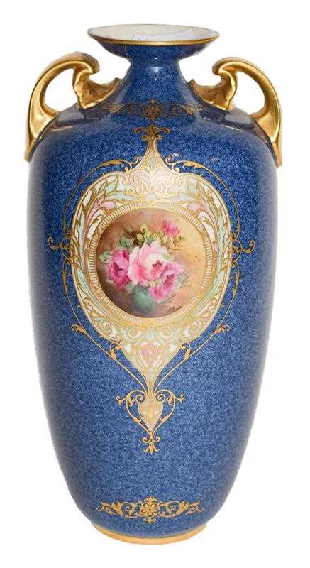 Lot 12 - A Royal Worcester hand painted vase, signed