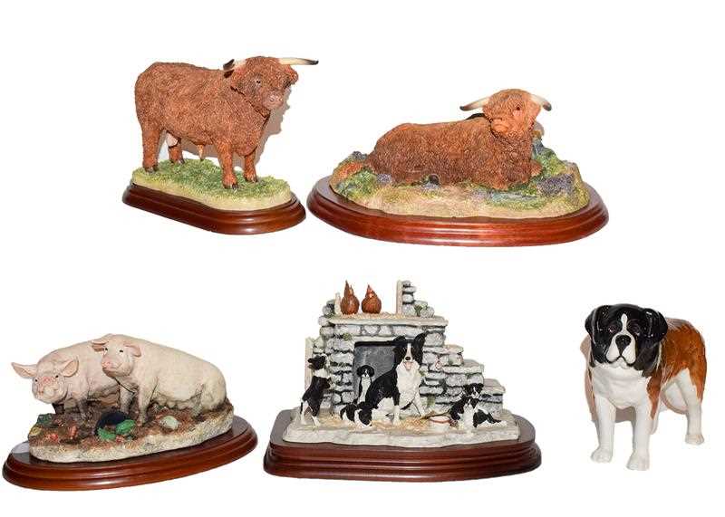 Lot 9 - Border Fine Arts Studio models: 'Highland Bull...