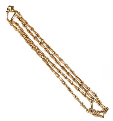 Lot 246 - A fancy link chain, stamped '375', length 56.5cm