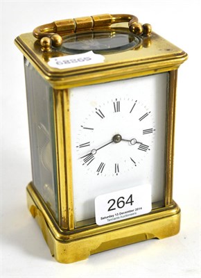 Lot 264 - A brass striking carriage clock