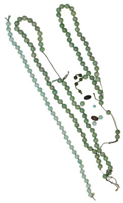 Lot 272 - Three sections of jade bead necklaces (a.f.)