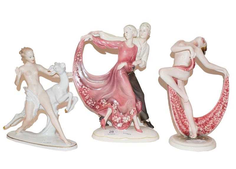 Lot 28 - Katzhutte group of dancing figures, another,...