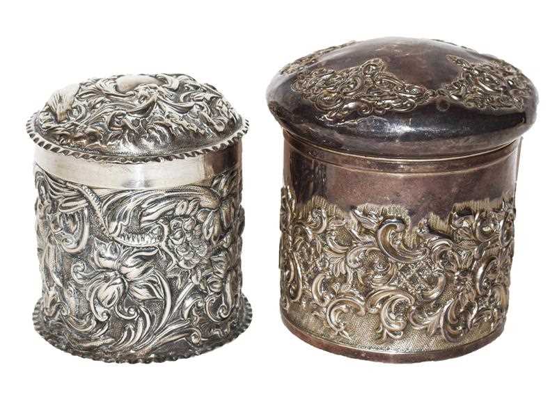 Lot 93 - Two Victorian Silver Dressing-Table Jars, One...