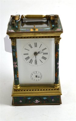 Lot 274 - A modern striking repeating alarm carriage clock