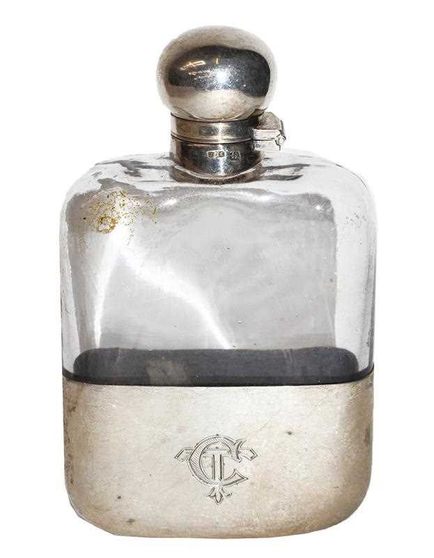 Lot 108 - A Victorian Silver-Mounted Glass Spirit-Flask,...