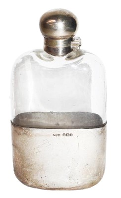 Lot 109 - A Victorian Silver-Mounted Glass Spirit-Flask,...