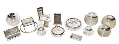 Lot 111 - A collection of assorted silver smoking...