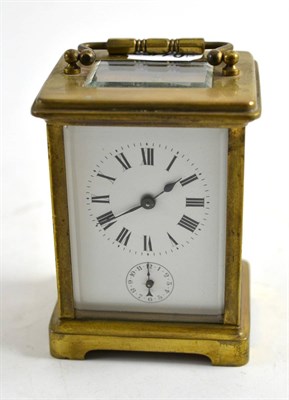 Lot 276 - Carriage clock with bell alarm in a fitted case